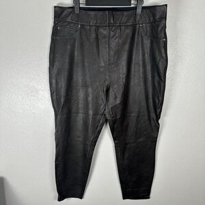 SPANX Faux Leather Like Ankle Skinny Pants Womens Size 2XPetite Black 20282Q